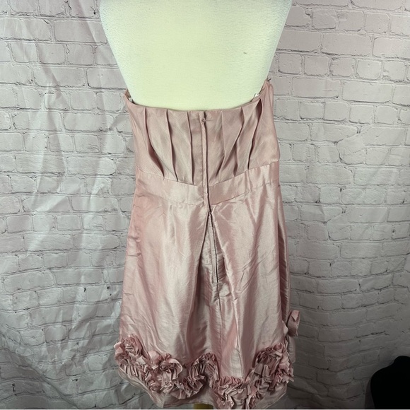 B2 jasmine powder Pink taffeta Pleated Strapless dress for Prom wedding sz 20 US - Picture 3 of 9